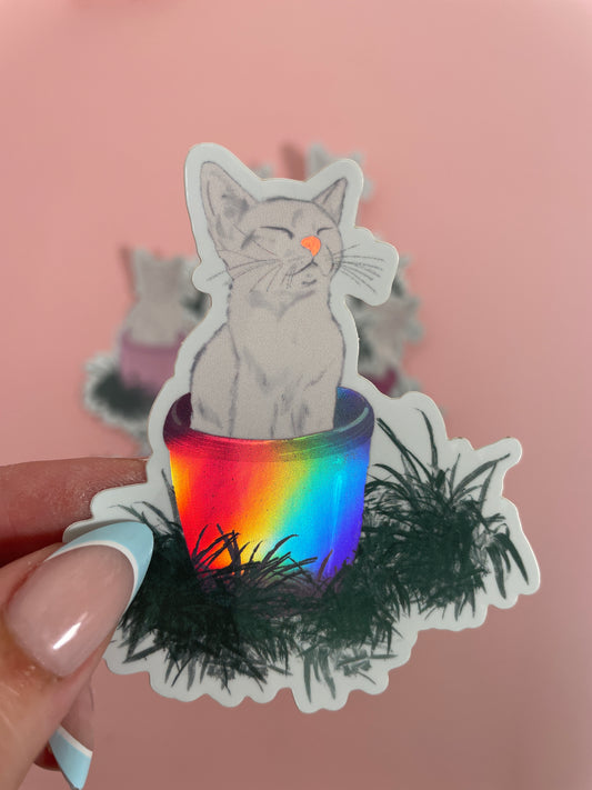 Zen Holo Kitty Sticker